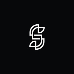  Professional Innovative Initial S logo and SS logo. Letter S SS Minimal elegant Monogram. Premium Business Artistic Alphabet symbol and sign