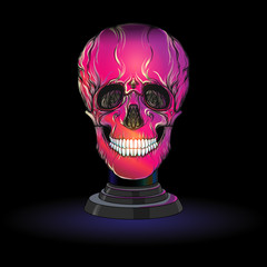 Human skulls for witchcraft. Elements for design. Colored vector illustration..