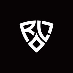 RL monogram logo with modern shield style design template