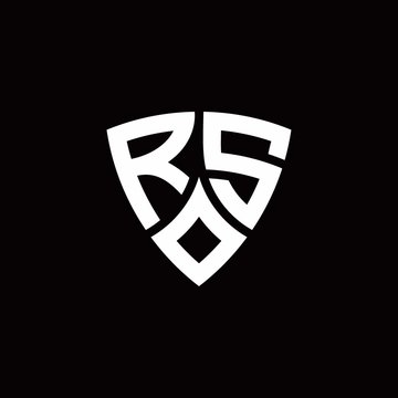 RS monogram logo with modern shield style design template