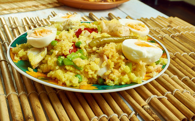 Smoked paprika paella with cod