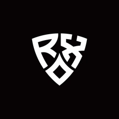 RX monogram logo with modern shield style design template