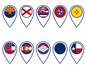 Fahnen amerikanischer Länder in Pins