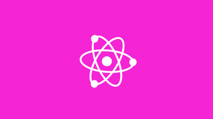Obraz na płótnie Canvas Amazing white atom icon on pink background,New atom icon