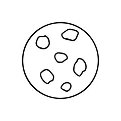 Cute hand drawn doodle moon icon. Isolated on white background. Vector stock illustration.