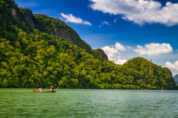Fototapeta na wymiar Amazing Phang Nga Bay with thousands of islands in Thailand