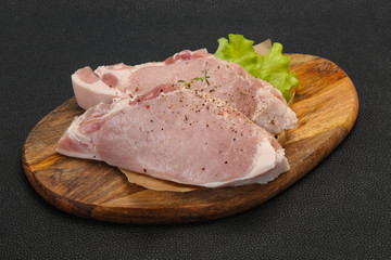 Raw pork meat steak for grill