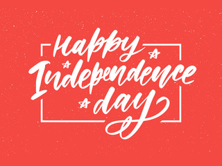 Happy Independence Day Greeting Card with Font. Vector illustration.