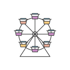 Ferris wheel icon. Simple outline colored vector of amusement icons for ui and ux, website or mobile application