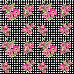 Creative composition with the image of garden flowers. Theme of summer. Roses, pencil drawing and geometric shapes, abstraction. Design for print. Pattern for wallpaper and fabric.