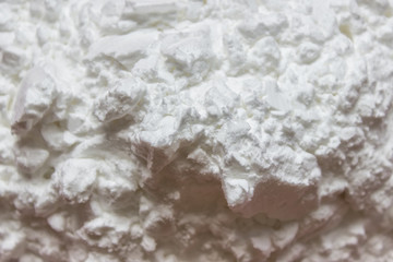 Closeup of cooking white powder starch carbohydrate cooking thickener.