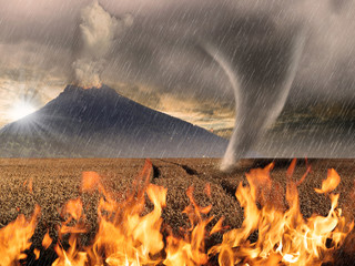 Vulkanausbruch, Dürre, Feuer, Sturm - Naturkatastrophen