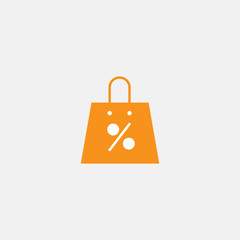 simple bag color icon percentage vector design sale