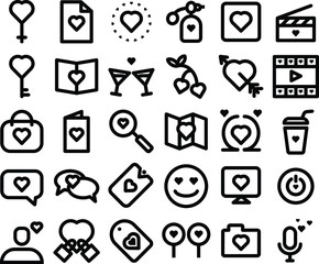 Media Icon Love and Romance Line Style for any purposes website mobile app presentation