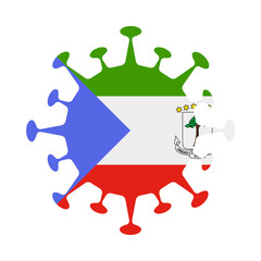 Equatorial Guinea flag in virus shape. Vector illustration.