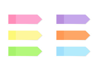 Sticky colorful note paper or marker set in flat style.