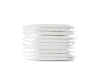 Female sanitary napkins pads isolated on white background. Feminine hygiene products