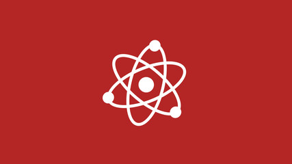 Atom icons on red dark background,New atom icon,science