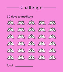 Checklist for spiritual practice challenge.