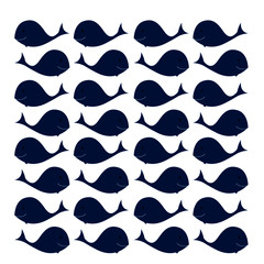 BLUE DESIGN WHALES, BLUE ON WHITE