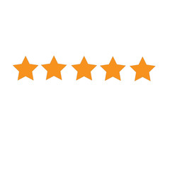 Review of the customer's product rating of 5 stars. Rating of hotels. Flat icon for apps and websites