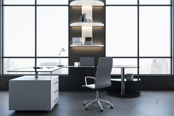 Luxury director's office with laptop