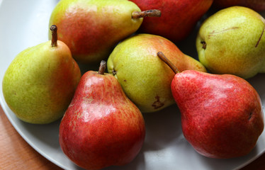 ripe juicy pears close up