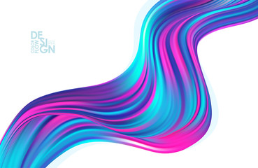 Neon colored flow background. Abstract wave liquid shape.