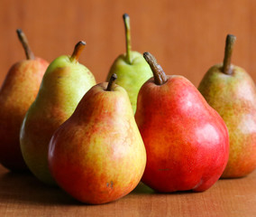 ripe juicy pears close up