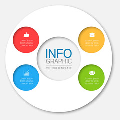 Vector iInfographic template for business, presentations, web design, 4 options.