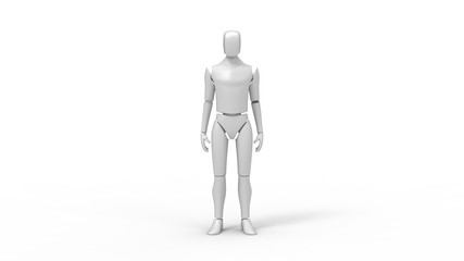 3D rendering of a dummy mannequin robot doll human ai isolated