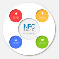 Vector iInfographic template for business, presentations, web design, 4 options.