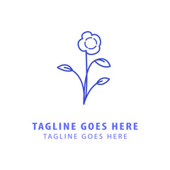 pansy flower logo design. luxury florist logo icon