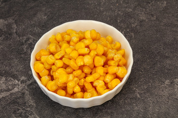 Sweet corn seeds in the bowl