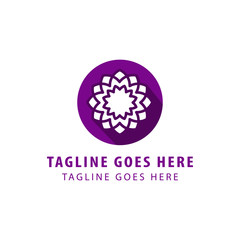 Dahlia flower logo design vector. Dahlia flower symbol icons