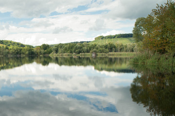Fototapeta na wymiar Wetland Haff Reimich, nature reserve in Luxembourg