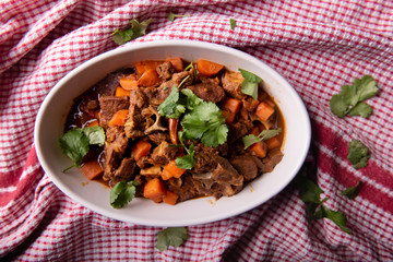 Lamb curry meal with coriander