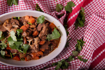 Lamb curry meal with coriander