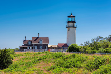 Highland Lighthouse in summer sunny day in Cape Cod, Massachusetts. 