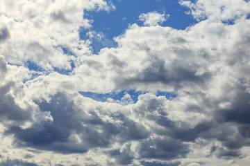 Blue sky with white clouds after the rainstorm
