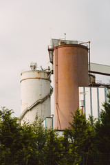 Two tanks in an abandoned factory