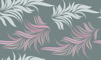 
Leaves.Gentle seamless background in beige and pink colors. Summer print.Vector illustration for wallpaper, textile, packaging, fabric.