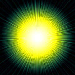 Obraz premium Light emitted from the center. Light explosion. Light of the sun. Glow of light. 背景：集中線 光 爆発 放射 抽象的