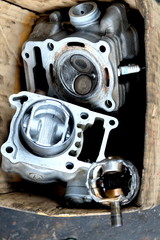 Motorcycle piston that cannot be used.