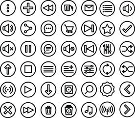 Media Icon Music Player Line Style for any purposes website mobile app presentation