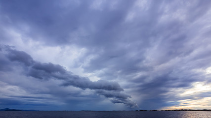 Blue sky with white clouds after the rainstorm