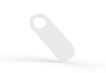 Blank Door hanger flyer white tags for room in hotel, resort & home. Mockup template on isolated white background, 3d illustration