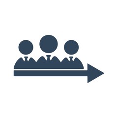 Business staff icon. Training and guiding employees. Career growth symbol.