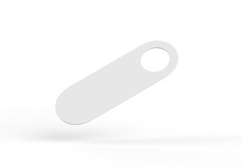 Blank Door hanger flyer white tags for room in hotel, resort & home. Mockup template on isolated white background, 3d illustration