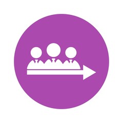 Business staff icon. Training and guiding employees. Career growth symbol.